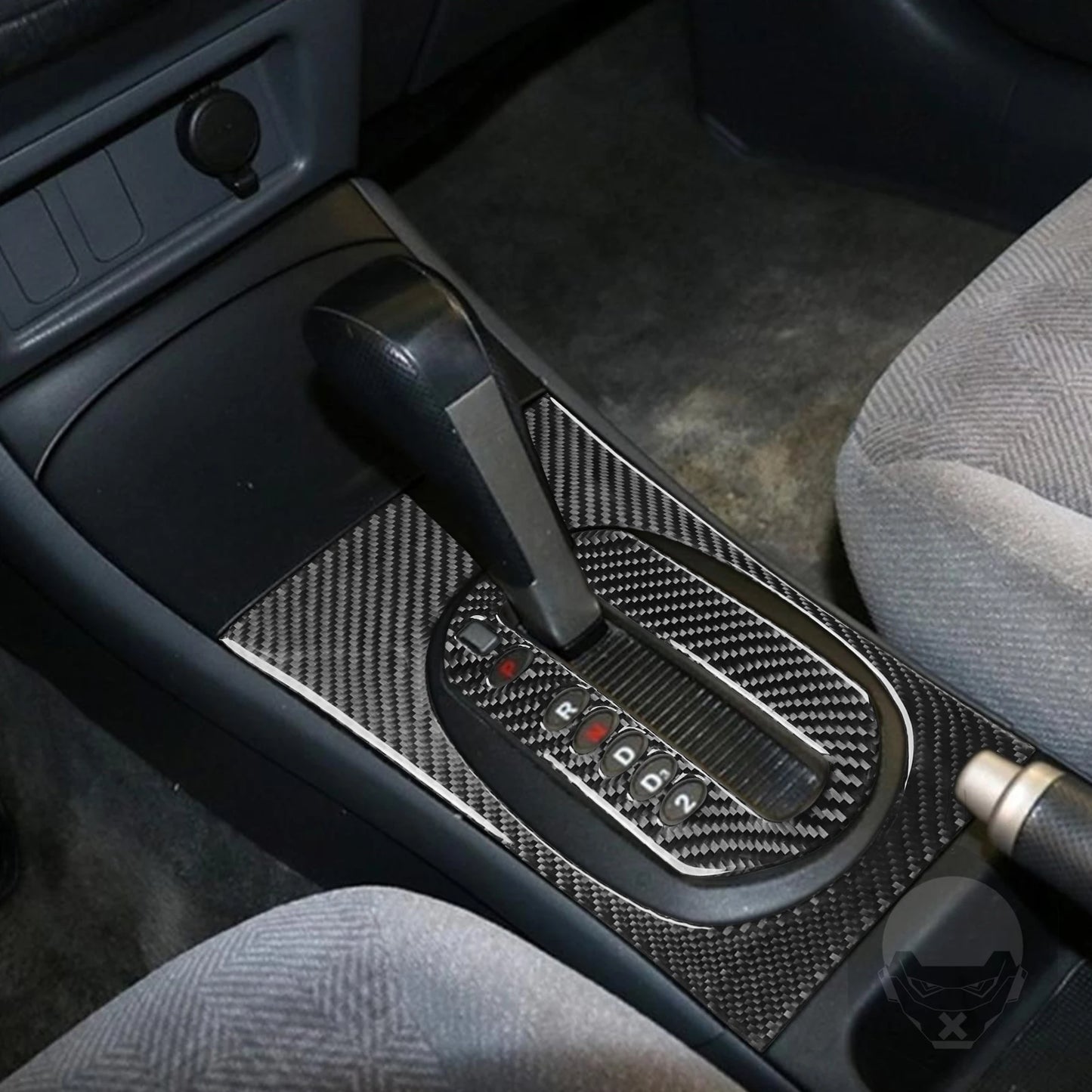 For Honda Civic 2001 2002 2003 2004 2005 Gear Shift Panel Set Cover Real Carbon Fiber Sticker Car Interior Moulding Accessories