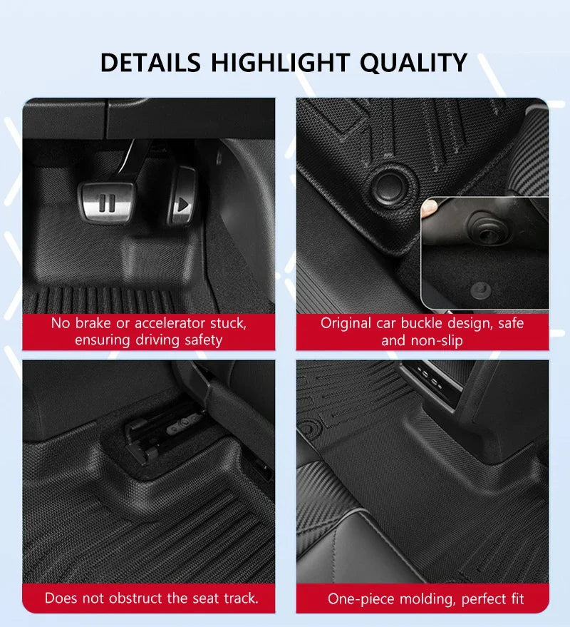 TPE Car Floor Mats for Kia Seltos 2024-2025 All-Weather Waterproof Non-Slip Trunk Protector Left-Hand Drive Car Interior Parts