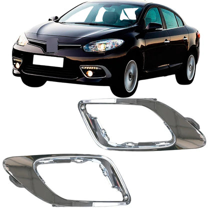 Fog Headlight Frame Right Left Protector Grill For Renault Fluence 2013-2016 Abs Chrome Black 261A23821R 261A32113R