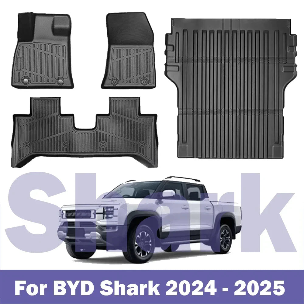 3D Foot Pad All-weather Material TPE Waterproof and Anti-slip Protective Pad Trunk Pad Cargo Pad for BYD Shark 2025 2024