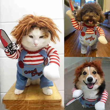 Halloween Dog Costumes Funny Pet Clothes Cosplay Costume Sets Novelty Clothing For Dogs Bulldog Pug Cat Party Costumes