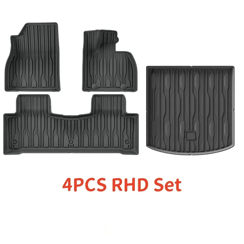 For BYD SEALION 7 2024 2025 TPE Car Floor Mats and Cargo liners, All Weather Waterproof RHD&LHD Backrest Mats Trunk Mats