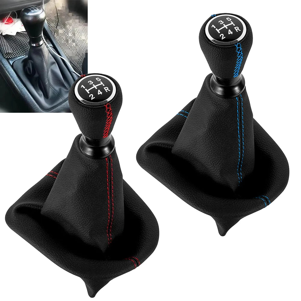 5-speed Gear Shift Knob For 207 307 406 For C3 FOR C4 C5 Manual Lever Gaiter Leather Shift Knob Gear Lever Boot Cover