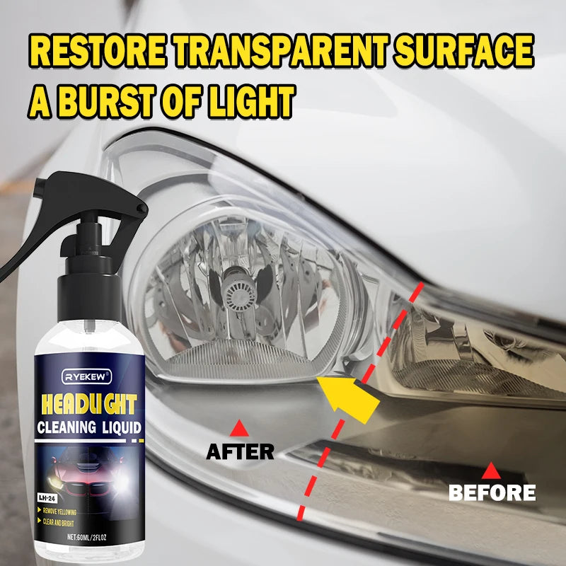 Car Light Restorative Liquid,Removing Oxidation Cracking Dirt and Blurring,Headlight Repair Polish Liquid for Brake Lights