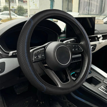 14.5-15inch Steering Wheel Cover Soft PU Leather Car Steering Wheel Cover with Anti-Slip Linning Universal 37-38cm Size