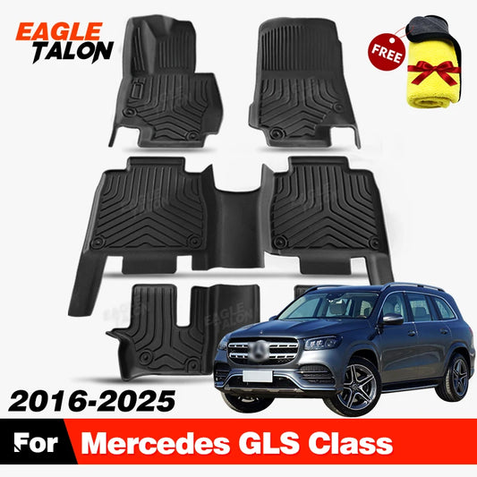 For Mercedes-Benz GLS 2020-2025 2024 2023 2022 2021 All-Weather TPE Car Floor Mat Carpet Cover Interior Protector Accessories