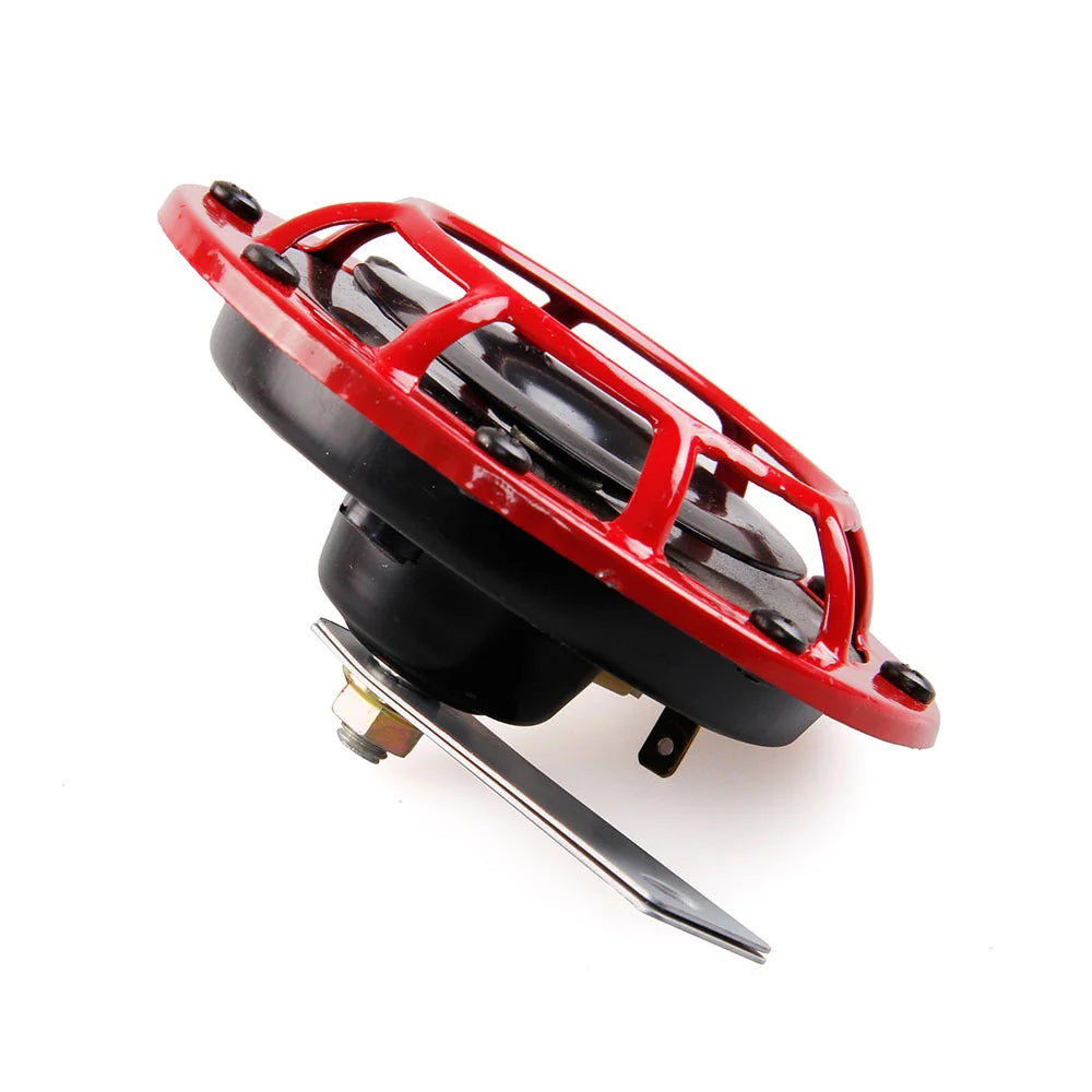 Car modified universal basin honk horn high and low 12V waterproof super loud personality tide red ring horn