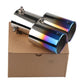 64mm Universal Double Pass Exhaust Pipe Tip Exhaust Silencer Muffler Tip Stainless Steel Pipe Trim Modified Exhause Tail Pipe