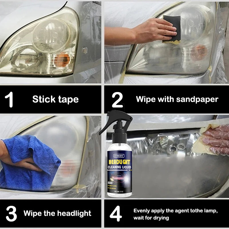 Car Light Restorative Liquid,Removing Oxidation Cracking Dirt and Blurring,Headlight Repair Polish Liquid for Brake Lights