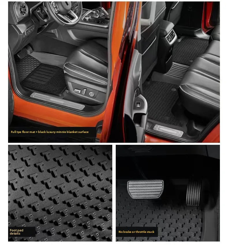 Full TPE Floor Mats For Tank 300 (2020-2024) - Not For Hybrids Waterproof Wear-Resistant Eco-Odorless Custom-Fit Easy-Clean