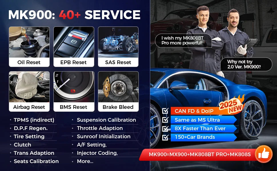 Autel Scanner MaxiCOM MK900 Bidirectional Diagnostic Tool Same as AUTEL MK900BT MK900-BT MX900 Diagnostic Scanner CAN-FD&DOIP