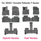 TPE Floor Mats For 2026 2025 Hyundai Palisade 7-Seater Cargo Mat Backrest Mat 2nd 3rd Row Car Floor Liner All Weather Protection