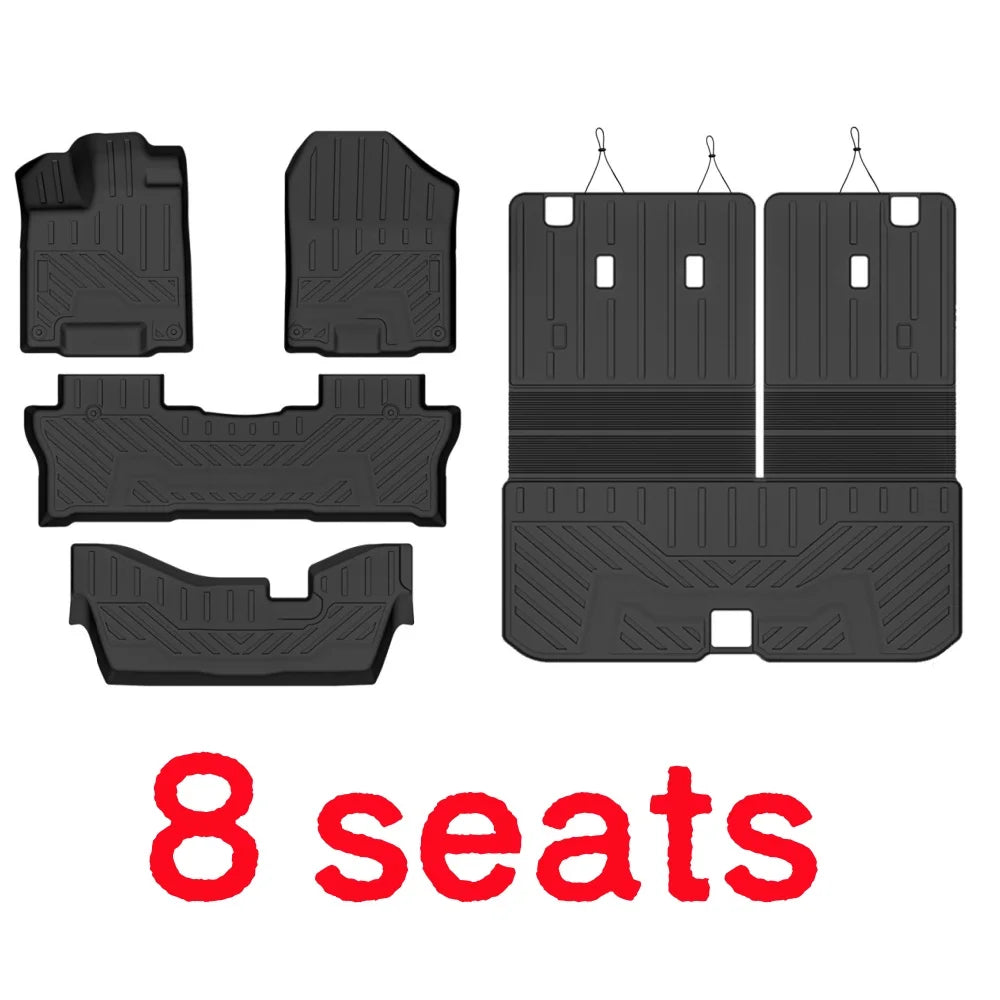 Floor Mats for Honda Pilot 2016-2022 All Weather Protection Cargo Liner with Backrest Mat Behind 3rd Row Back Seat Accessories