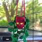 1pc Car Skull Halloween Ornament, Car Decoration, Rearview Mirror Decoration, Hand-Crocheted and Creative