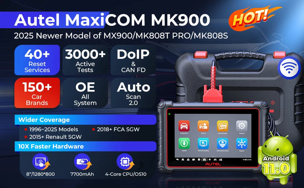 Autel Scanner MaxiCOM MK900 Bidirectional Diagnostic Tool Same as AUTEL MK900BT MK900-BT MX900 Diagnostic Scanner CAN-FD&DOIP