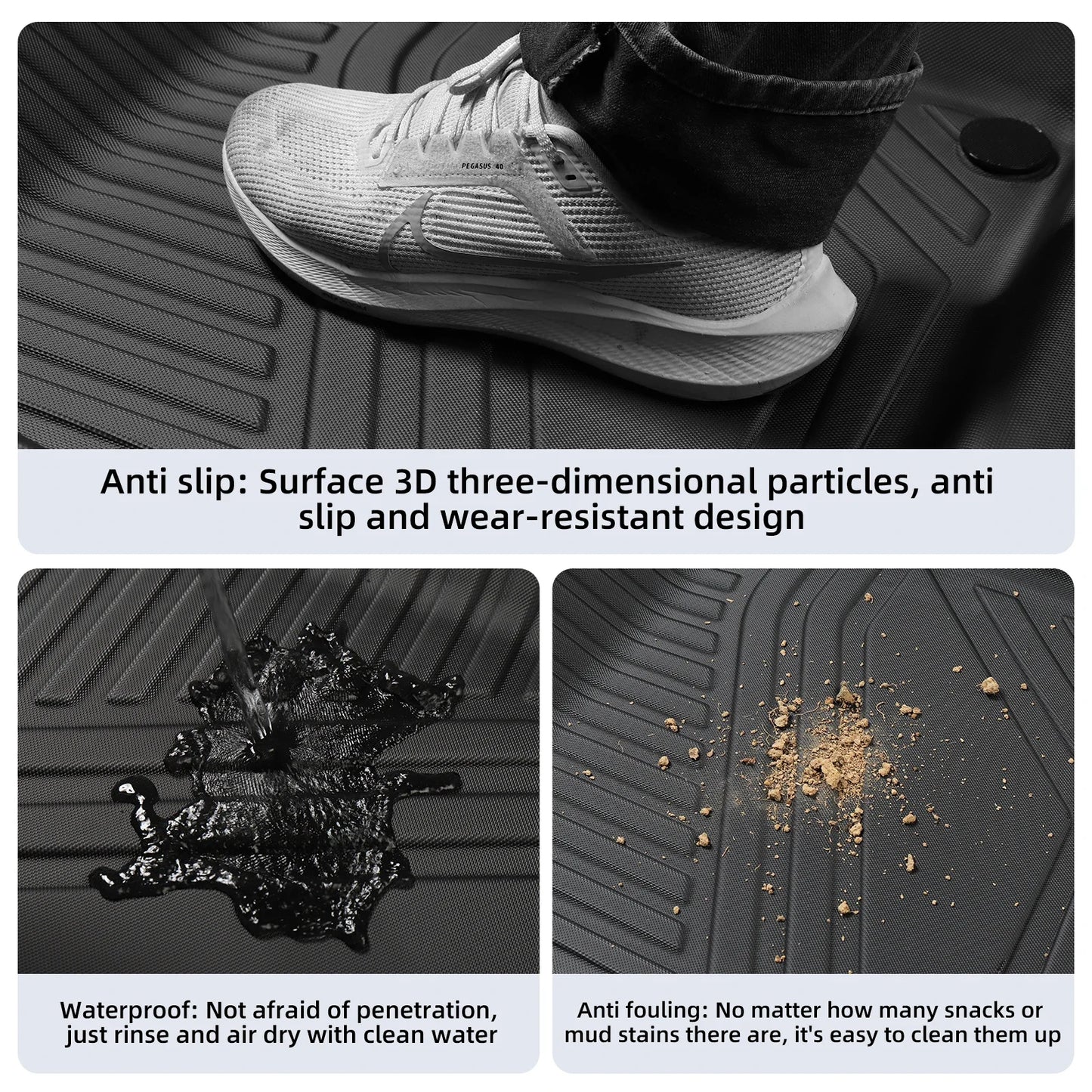 SMABEE for Hyundai Kona Electric 2024 2025 TPE 3D Car Rear Trunk Pad Cargo Liner Trunk Mat All Weather Black