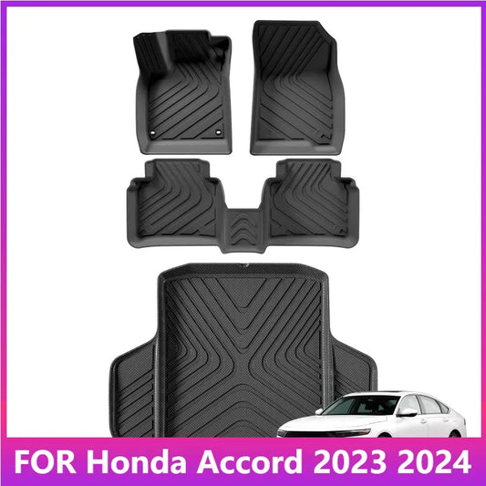 TPE 3D Car Floor Mats Cargo Liner Trunk Pad For Honda Accord 2023 2024 Floor Mats All-Weather Auto Accessories