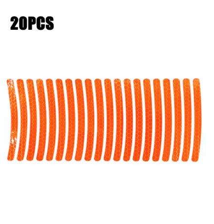 20pcs Car Wheel Hub Reflective Sticker Tire Rim Reflective Strips Luminous for Night Driving Car Bike Motorcycle Wheel Sticker
