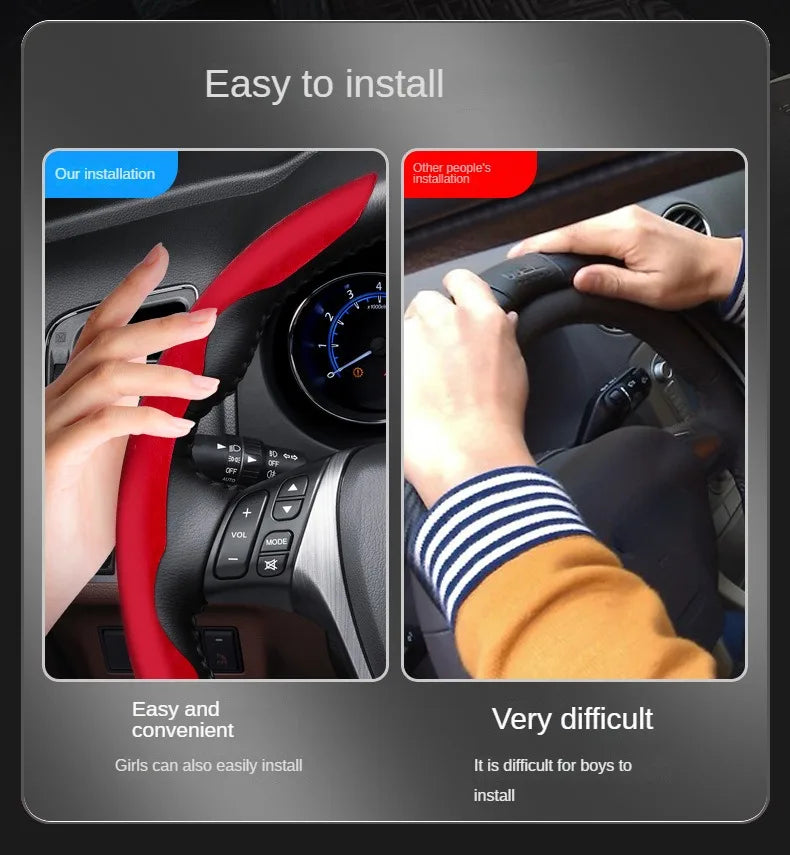 38CM Car Steering Wheel Booster Cover Suede Universal Thicken Non-Slip Auto Interior Steer Protector Decoration Accessories