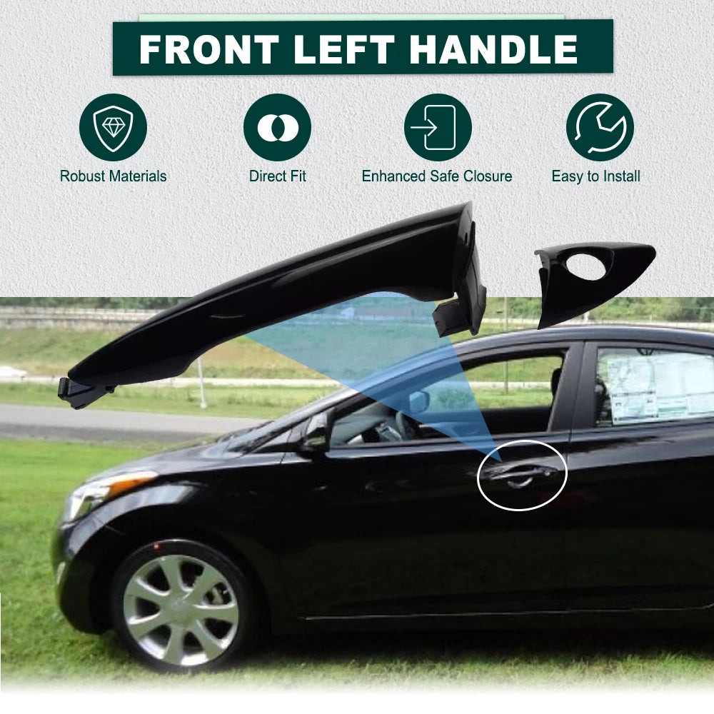 Black Exterior Door Handle for Hyundai Elantra 2011 2012 2013 2014 2015 2016 Front Rear Left Right