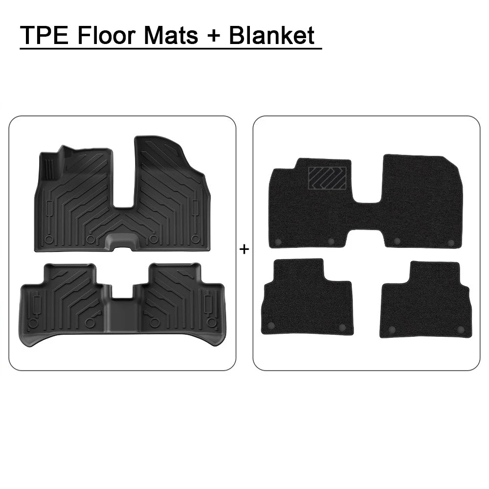 For Leapmotor T03 2023 2024 2025 TPE Floor Mats Rear Trunk Mats Layer Foot Pads Salon Carpet Full Cover Interior Car Accessories