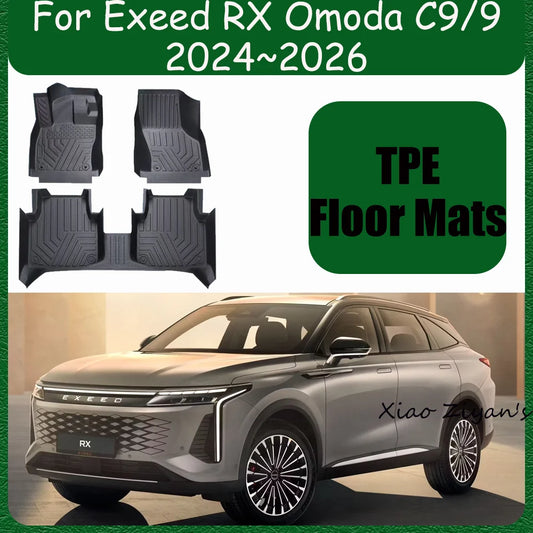 For Exeed RX Omoda C9/9 2024~2026 2025 LHD Car TPE Floor Mats Scratch Resistant Carpets Pad Interior Accessories