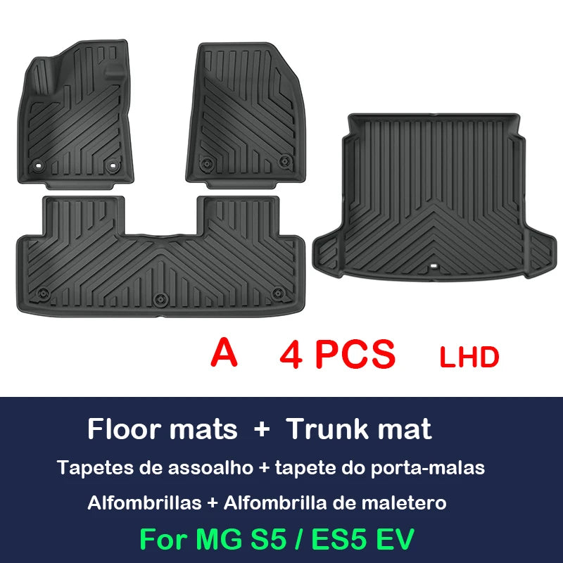 TPE Car Floor Mats For MG S5 ES5 2025-present Trunk Mat Waterproof Non-slip Foot Pad Trunk Protector Pad Carpet Boot Liner Tray