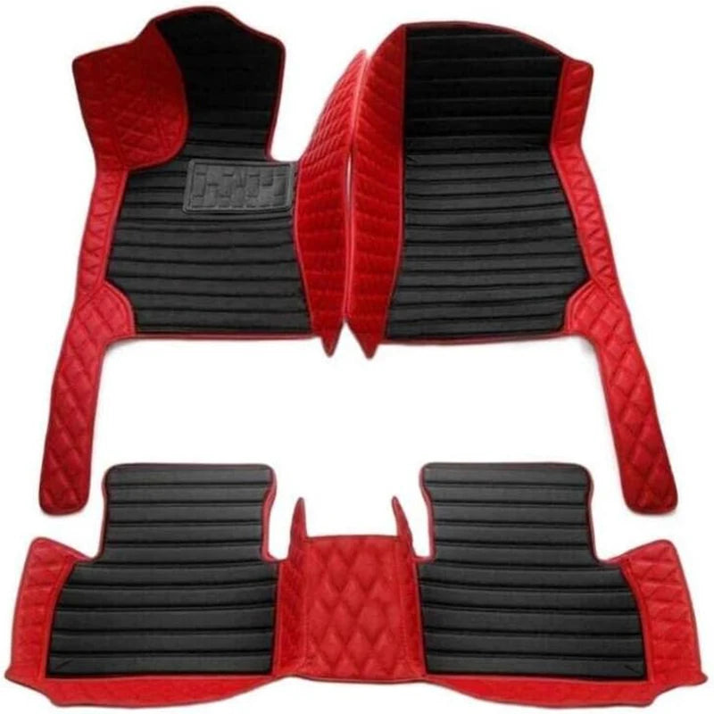 Custom Car Mats For Dacia Duster 2021~2023 Leather All Weather Waterproof Non-Slip Diamond Full Covered Personalized Black Red