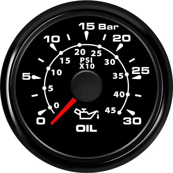52mm 2'' Marine Boat Oil Pressure Gauge 0-5Bar 10Bar 30Bar Indicator Universal 12V/24V Car Pressure Meter with 7 Color Backlight