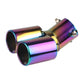 64mm Universal Double Pass Exhaust Pipe Tip Exhaust Silencer Muffler Tip Stainless Steel Pipe Trim Modified Exhause Tail Pipe