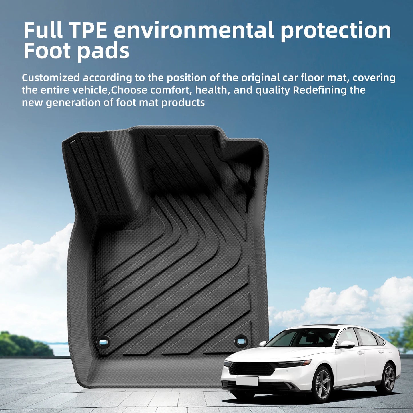 TPE 3D Car Floor Mats Cargo Liner Trunk Pad For Honda Accord 2023 2024 Floor Mats All-Weather Auto Accessories