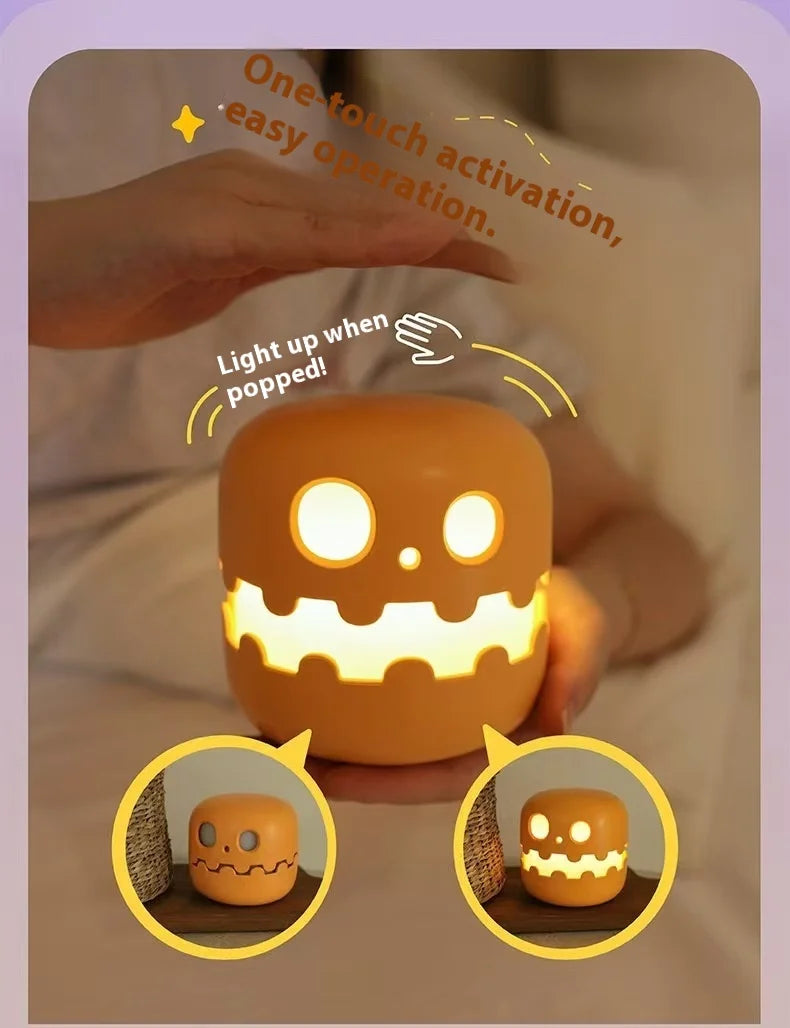 New creative ghost Halloween party decoration rechargeable atmosphere pumpkin lantern funny night light
