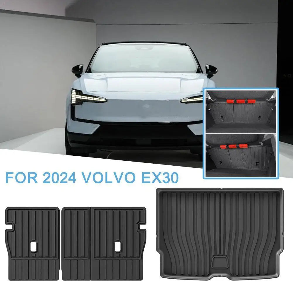 For 24 Volvo EX30 Car Floor Mat Special Car Fully Enclosed Full TPE Floor Mat Trunk Mat Car Trunk Mat Non-slip Car Accessories