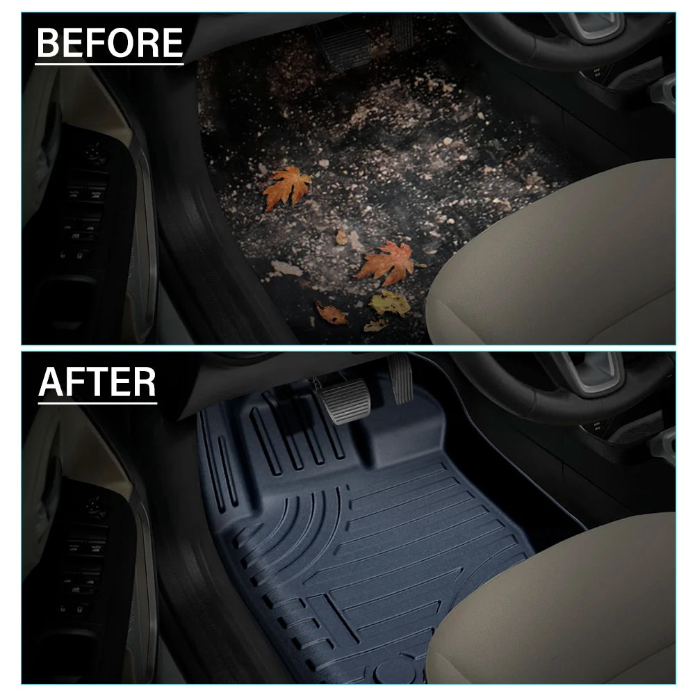 3D TPE Car Floor Mats Floor Liners for Ford Ranger Raptor 2018 2019 2020 2021 2022 Waterproof High Edge Mat 4x4 Car Accessories