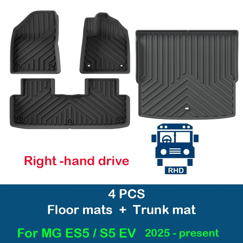 TPE Car Floor Mats For MG S5 ES5 2025-present Trunk Mat Waterproof Non-slip Foot Pad Trunk Protector Pad Carpet Boot Liner Tray