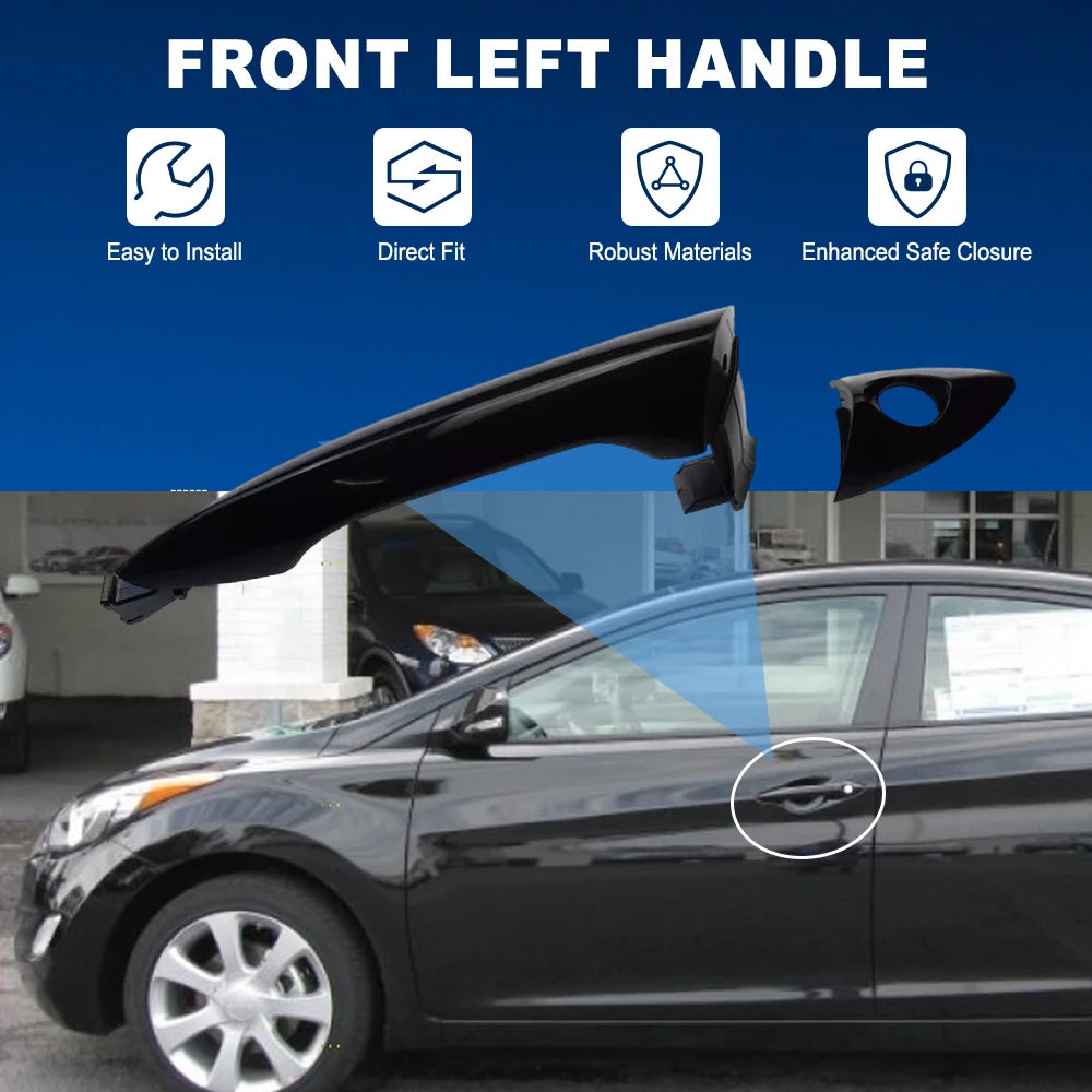 Black Exterior Door Handle for Hyundai Elantra 2011 2012 2013 2014 2015 2016 Front Rear Left Right