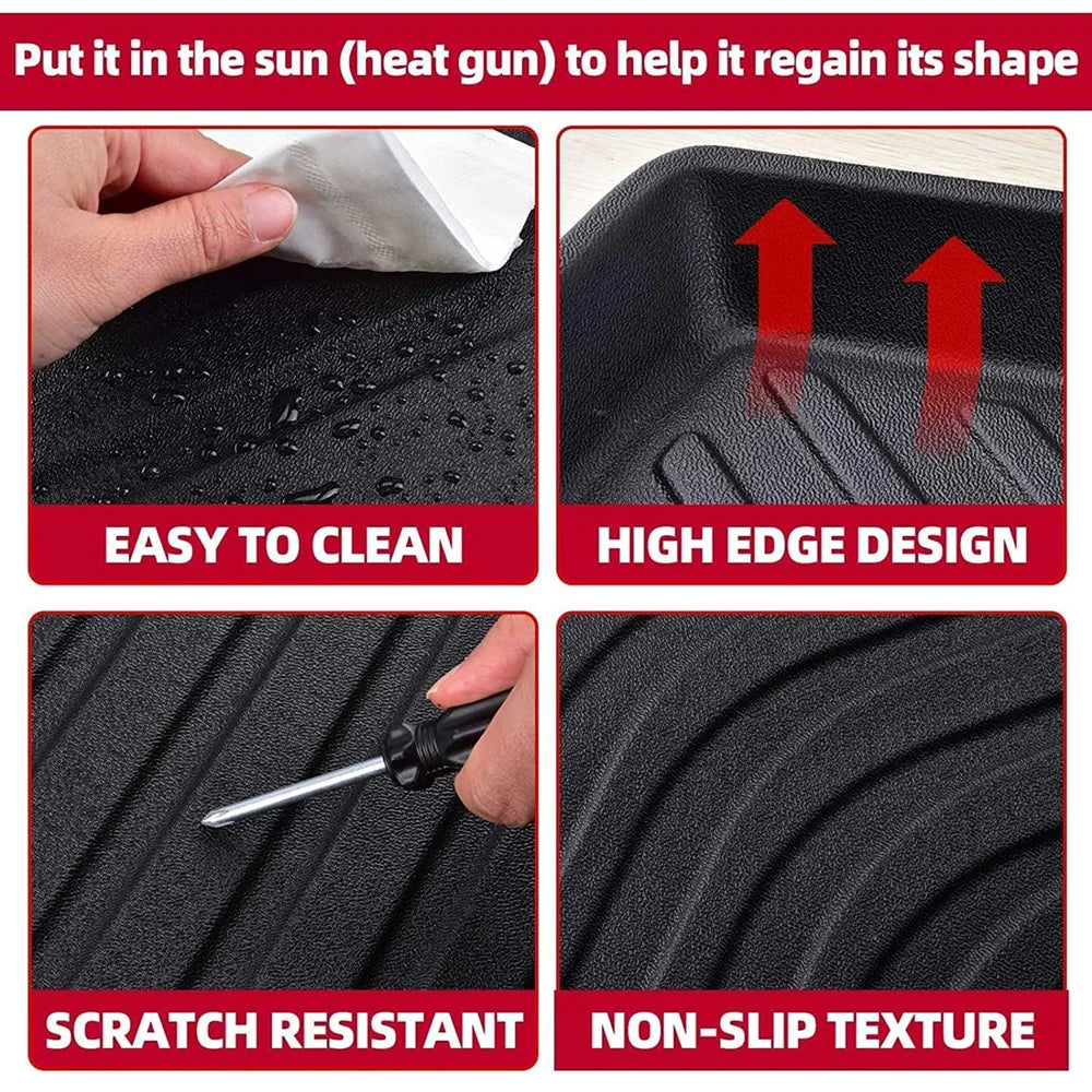 All Weather TPE Waterproof Floor Mats for 2023 2024 2025 Hyundai Ioniq 6 Trunk Mat 1st & 2nd Row Liner Cargo Liner Accessories