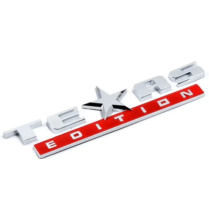 1pcs x Chrome Silver Black ABS TEXAS EDITION EMBLEM BADGE for CHEVY SILVERADO GMC SIERRA TRUNK STICKER DECAL