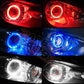 LED Projector Lens 2.5 Inch Bi LED High Low Beam Lights 80mm LED Halo for H4 H7 9005 9006 Car Headlight Bulbs Auto Diodes Turbo