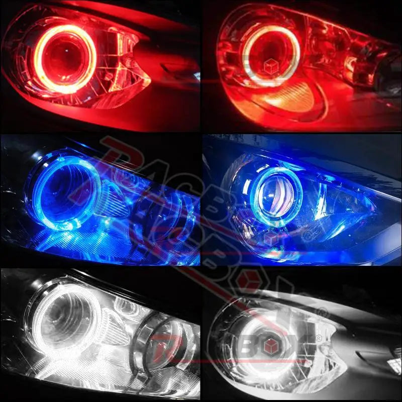 LED Projector Lens 2.5 Inch Bi LED High Low Beam Lights 80mm LED Halo for H4 H7 9005 9006 Car Headlight Bulbs Auto Diodes Turbo