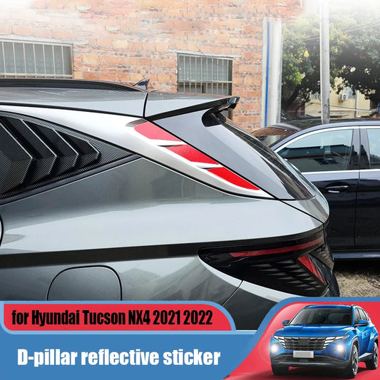For Hyundai Tucson NX4 2021 2022 D-pillar reflective sticker decorative body film reflective protective color change film