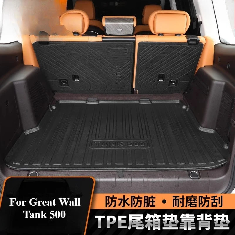 Rear Trunk Mats TPE Waterproof Cargo Liner Boot Lugguage Protective Pad For Great Wall Tank 500 Hi4-T Interior Accessories