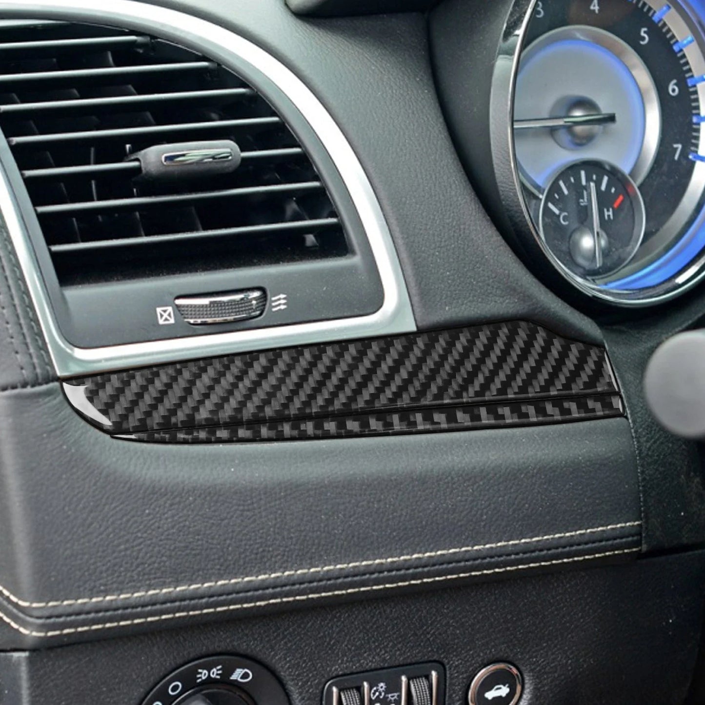 For Chrysler 300 300C 2015-2021 Carbon Fiber Center Console Dashboard Panel Interior Cover Stickers Auto Trim Car Accessories