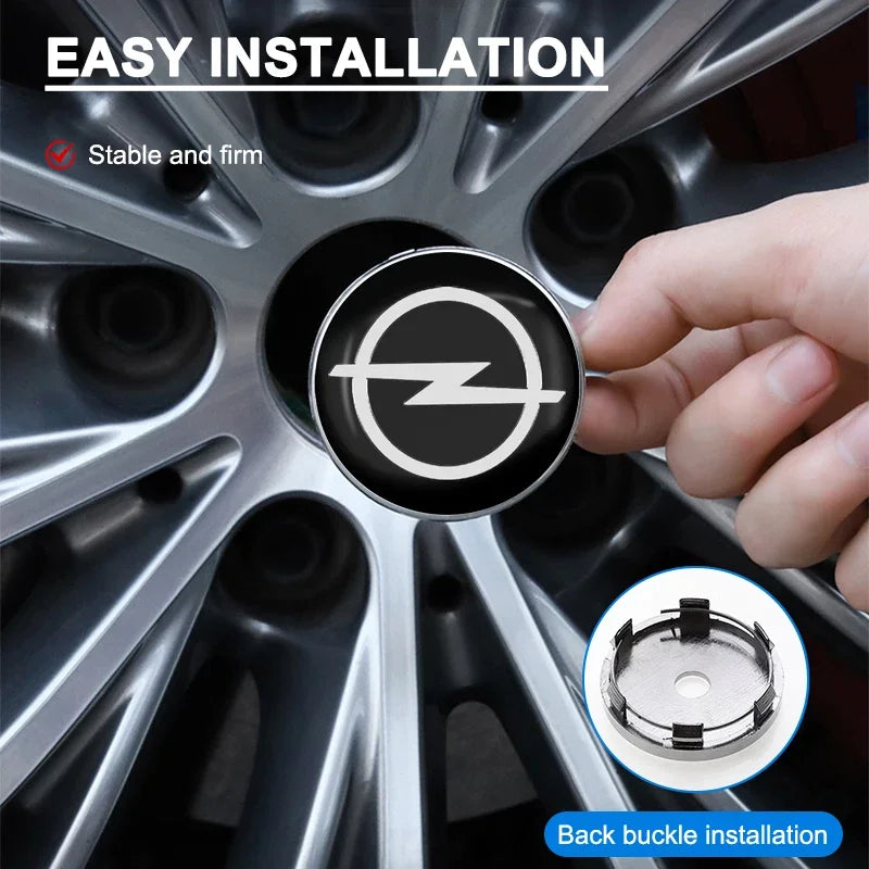 60mm Metal Car Wheel Hub Covers with Exquisite Stickers For Opel Insignia Astra Antara Meriva Zafira H G Cors