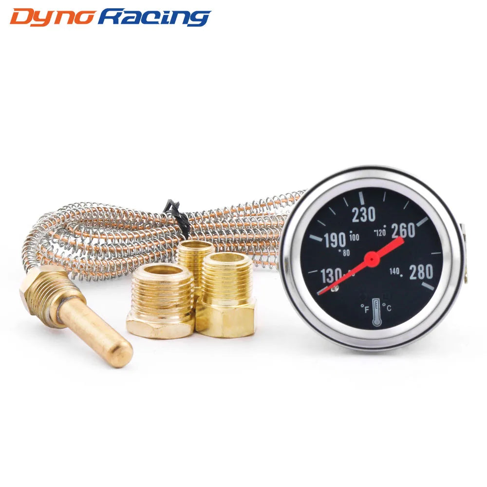 2" 52MM Mechanical 12V Water Temp Gauge 50-140℃/130-280℉ Water Temperature Gauge Car Meter With Sensor NPT 1/2, NPT 1/4,NPT 3/8