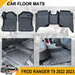 3D TPE Floor Mats for Ford Ranger Next Gen 2023 2024 Wildtrak XLT XLS XL Raptor Anti-Slip Waterproof Interior Accessories