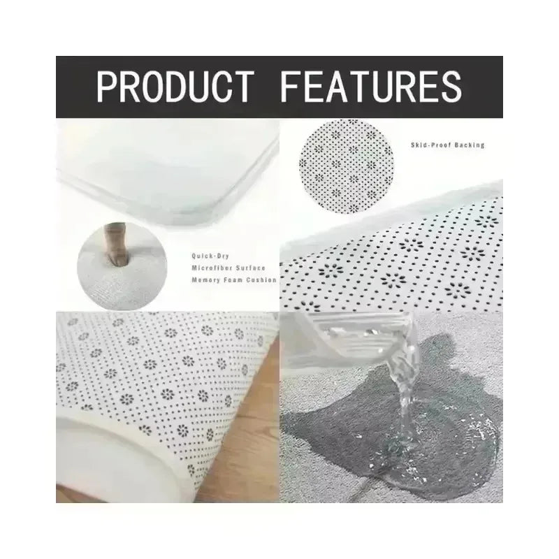 Colorful Pebble Patterned Anti Slip Carpet Suitable for Kitchen Bathroom and Outdoor Machine Washed Polyester Floor Mats