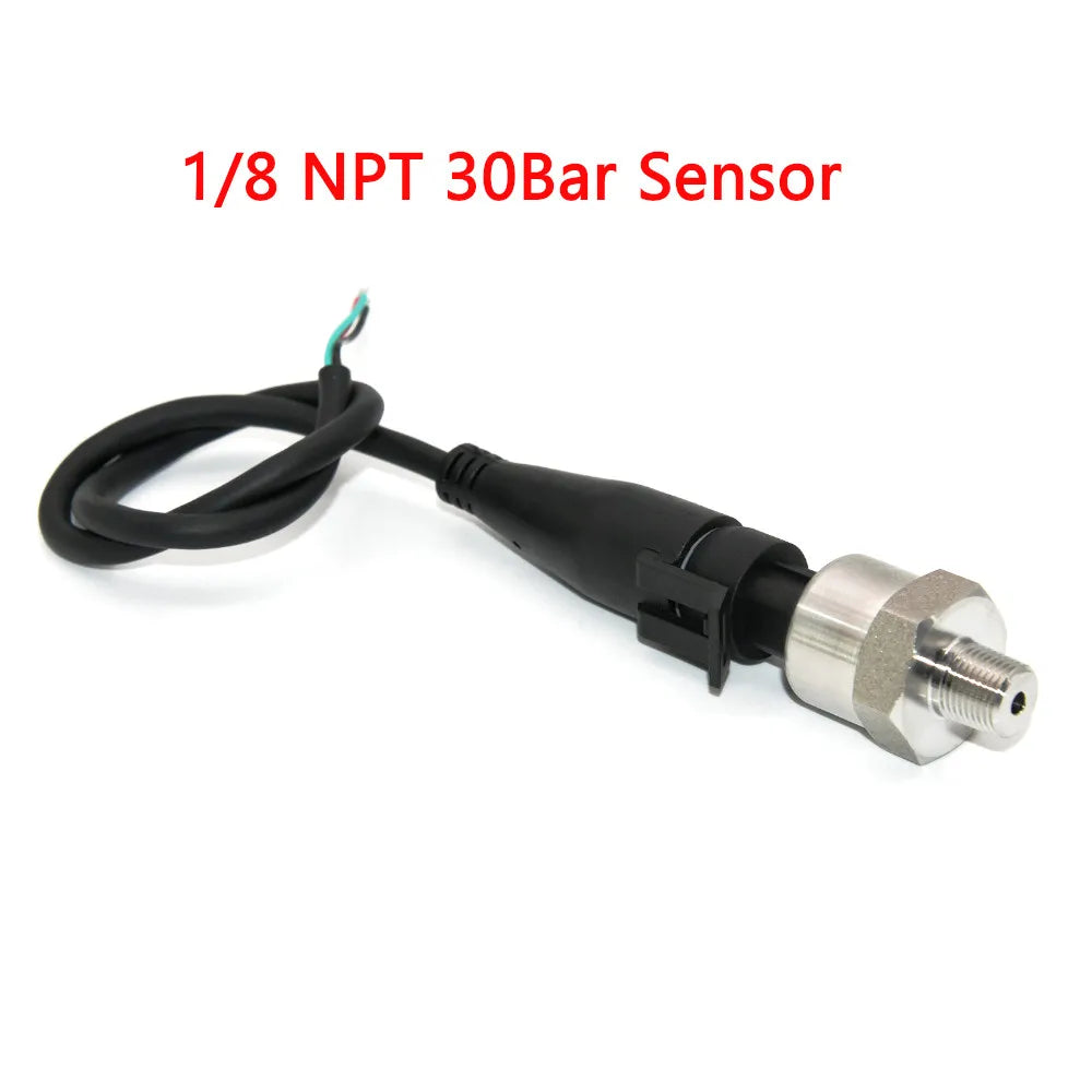 52mm 2'' Marine Boat Oil Pressure Gauge 0-5Bar 10Bar 30Bar Indicator Universal 12V/24V Car Pressure Meter with 7 Color Backlight