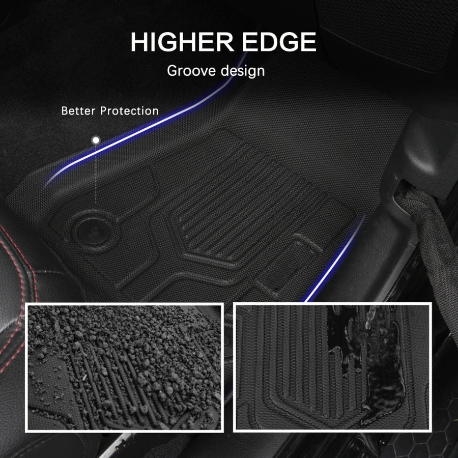 TPE Lhd Floor Mats for Jeep Wrangler JL 2018-2025 4-Doors Waterproof Non-Slip All Weather Protection JL Floor Liner