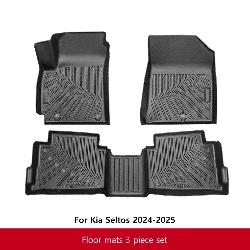 TPE Car Floor Mats for Kia Seltos 2024-2025 All-Weather Waterproof Non-Slip Trunk Protector Left-Hand Drive Car Interior Parts